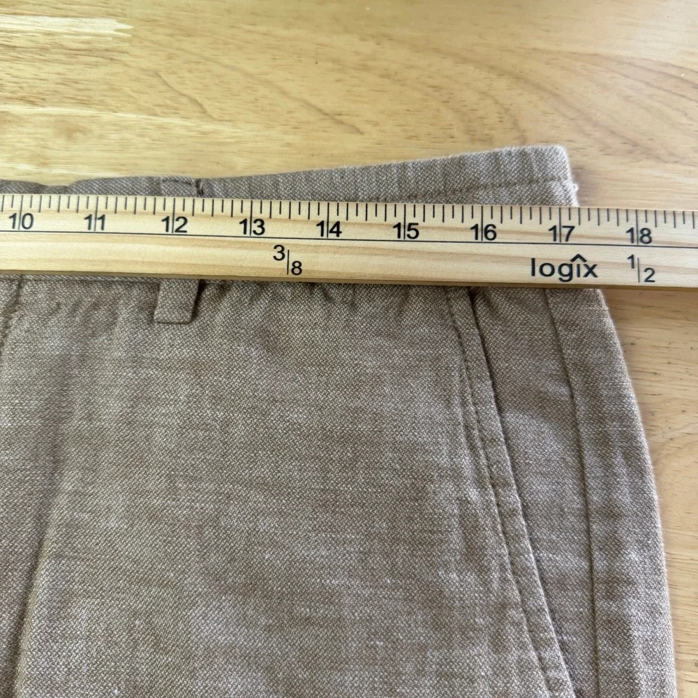 Banana Republic LINEN Blend Mason Athletic Tapered Pant Mens 34x28 Tan Casual